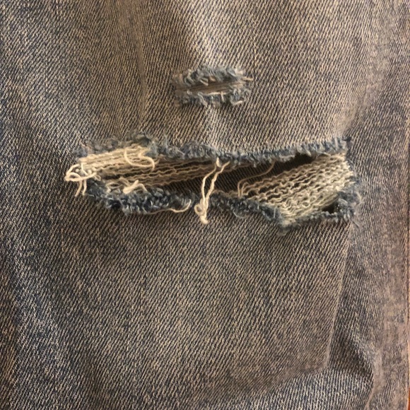 Old Navy High-Waisted O.G. Straight Button-Fly Ripped Jeans - Size 4 - Picture 7 of 11